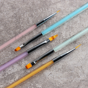 5 τμχ Σετ πινέλων νυχιών Aurora Handle Brushes for Manicure Ombre Painting Carving Dotting Nail Liners Tools NTHCB01