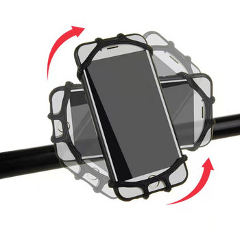 Силиконов държач за телефон Велосипед Мотоциклет 360 Въртяща се GPS стойка Еластична мобилна скоба против падане за IPhone13 Xiaomi Samsung