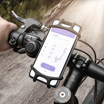 Силиконов държач за телефон Велосипед Мотоциклет 360 Въртяща се GPS стойка Еластична мобилна скоба против падане за IPhone13 Xiaomi Samsung