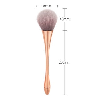 Monja 6 Colors Αλουμινένια λαβή Nail Art Soft Dust Brush Acrylic UV Gel Powder Demoval Brush Cleaning Brush Manicure