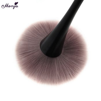 Monja 6 Colors Αλουμινένια λαβή Nail Art Soft Dust Brush Acrylic UV Gel Powder Demoval Brush Cleaning Brush Manicure