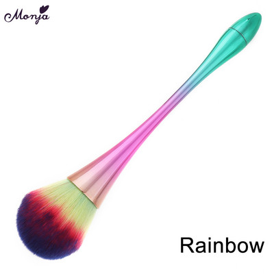 Monja 6 Colors alumínium nyelű körömdíszítő puha porkefe akril UV gél por eltávolítása tisztító kefe manikűr eszközök