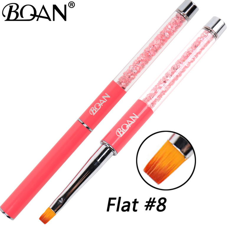BQAN Flat #4#8 gél ecset faragás UV gél lakk akril hosszabbító körömdíszítés tippek festés rajz manikűr eszközök