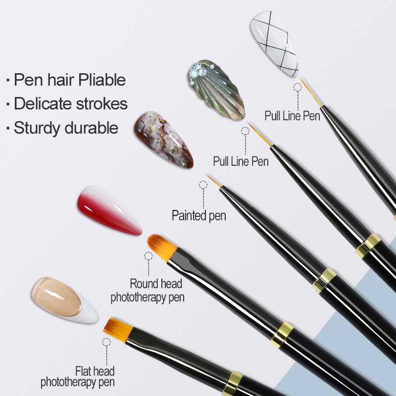 Arte Clavo Nail UV Gel Brush French Stripe Liner Pen manikűr Ultra-vékony vonalrajzoló körömdíszítés akril UV géllakk pontecsetek