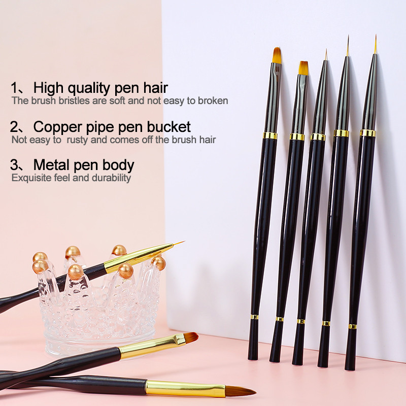 Arte Clavo Nail UV Gel Brush French Stripe Liner Pen manikűr Ultra-vékony vonalrajzoló körömdíszítés akril UV géllakk pontecsetek