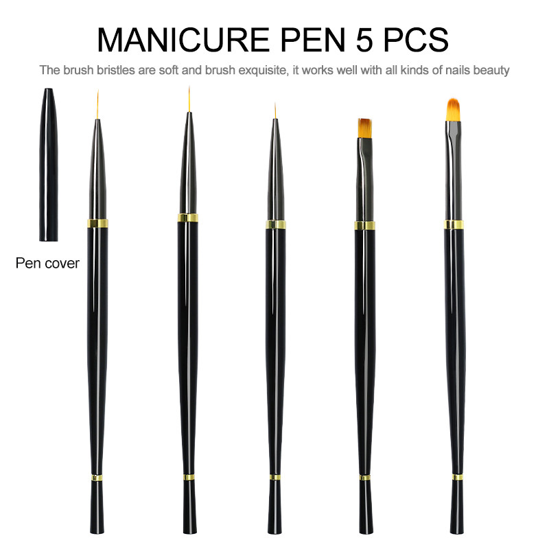 Arte Clavo Nail UV Gel Brush French Stripe Liner Pen manikűr Ultra-vékony vonalrajzoló körömdíszítés akril UV géllakk pontecsetek
