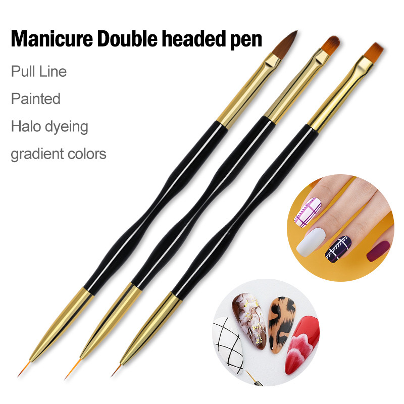Arte Clavo Nail UV Gel Brush French Stripe Liner Pen manikűr Ultra-vékony vonalrajzoló körömdíszítés akril UV géllakk pontecsetek