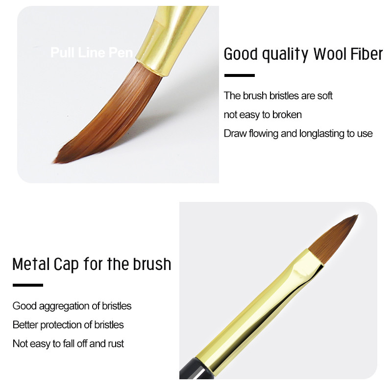 Arte Clavo Nail UV Gel Brush French Stripe Liner Pen manikűr Ultra-vékony vonalrajzoló körömdíszítés akril UV géllakk pontecsetek