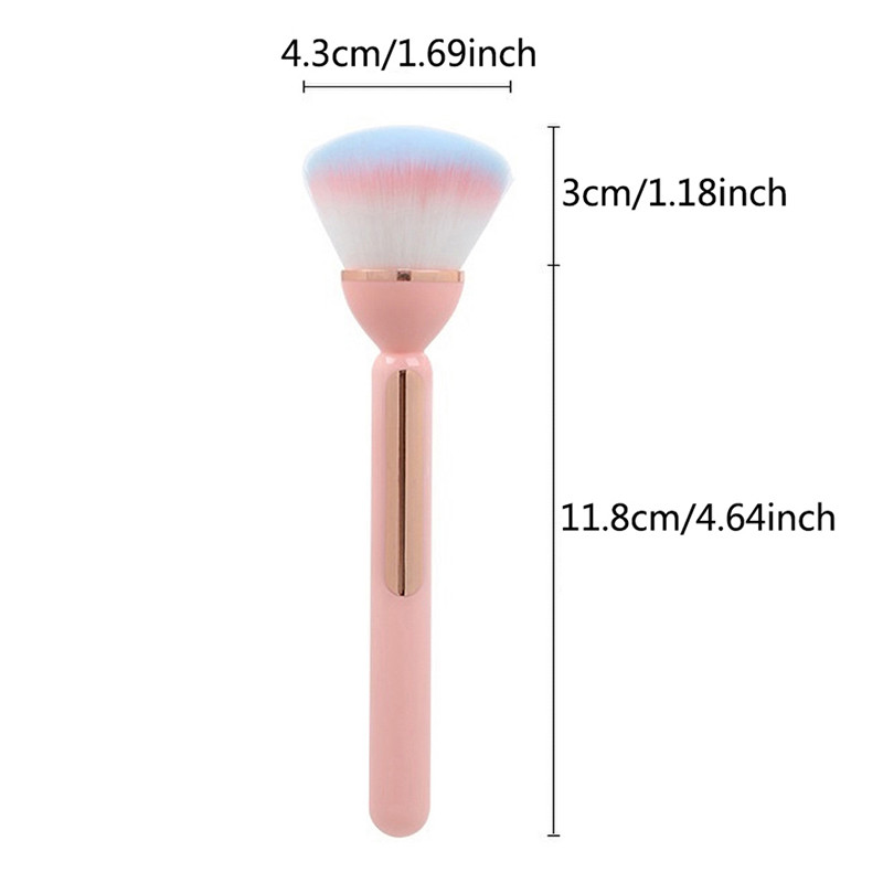 1PC Četkica za nokte za manikuru Soft Big Head Gel Polishing Četke za čišćenje prašine Srebrna četka za nokte Dodaci za nokte Alati