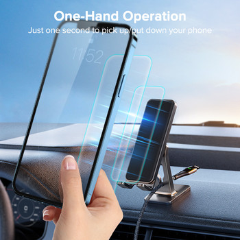 QOOVI Μαγνητική βάση στήριξης τηλεφώνου αυτοκινήτου 360 μοιρών Mobile Cell Magnet Mount Υποστήριξη GPS για iPhone 13 Xiaomi Mi11 Samsung Huawei