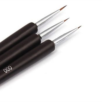 1 σετ Tiny Drawing Liner Striper Λεπτομερής ζωγραφική 3 μεγεθών Μανικιούρ νυχιών DIY Σχεδιασμός Εργαλείο στυλό Ξύλινη λαβή Μαύρο