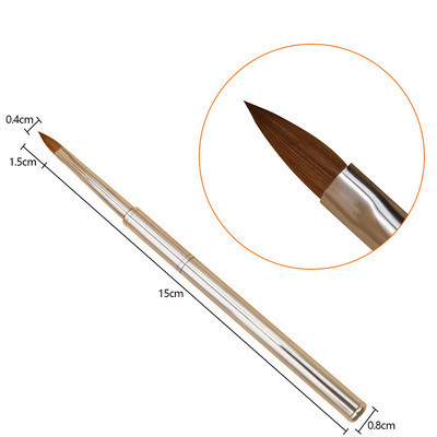 Kolinsky Brush 100% Natural Art ecsetek körömdizájnhoz Virágfaragás Rajzecsetek Körömművészet Szalon festőeszközök