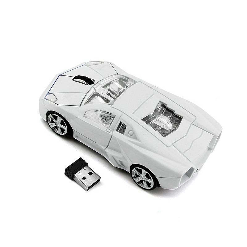 2,4G vezeték nélküli egér Ergonomikus Sportautó Design Gaming Mause 1600 DPI USB optikai Kids Kreatív hordozható egerek Laptop PC-hez