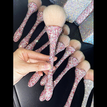 Bling Soft Nail Dust Remover Brush With Diamond Handle Professional Nail Art Brushes Αξεσουάρ εργαλείων μανικιούρ καθαρισμού