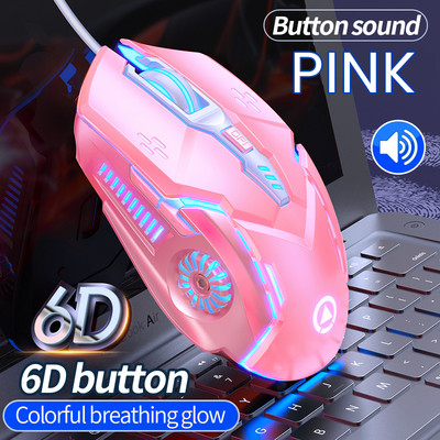 USB csendes vezetékes játékegér 1200-3200 6 gombos 4 sebességes DPI LED optikai USB számítógépes egér játék csendes egér PC laptophoz