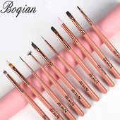 BQAN Nail Art Painting Draw Nail Brush Gél ecset fém kupakkal Professzionális akril UV gél körömlakk manikűr toll bélés ecset