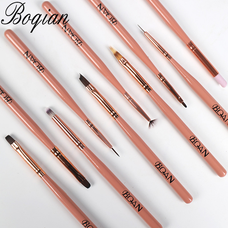 BQAN Nail Art Painting Draw Nail Brush Gél ecset fém kupakkal Professzionális akril UV gél körömlakk manikűr toll bélés ecset