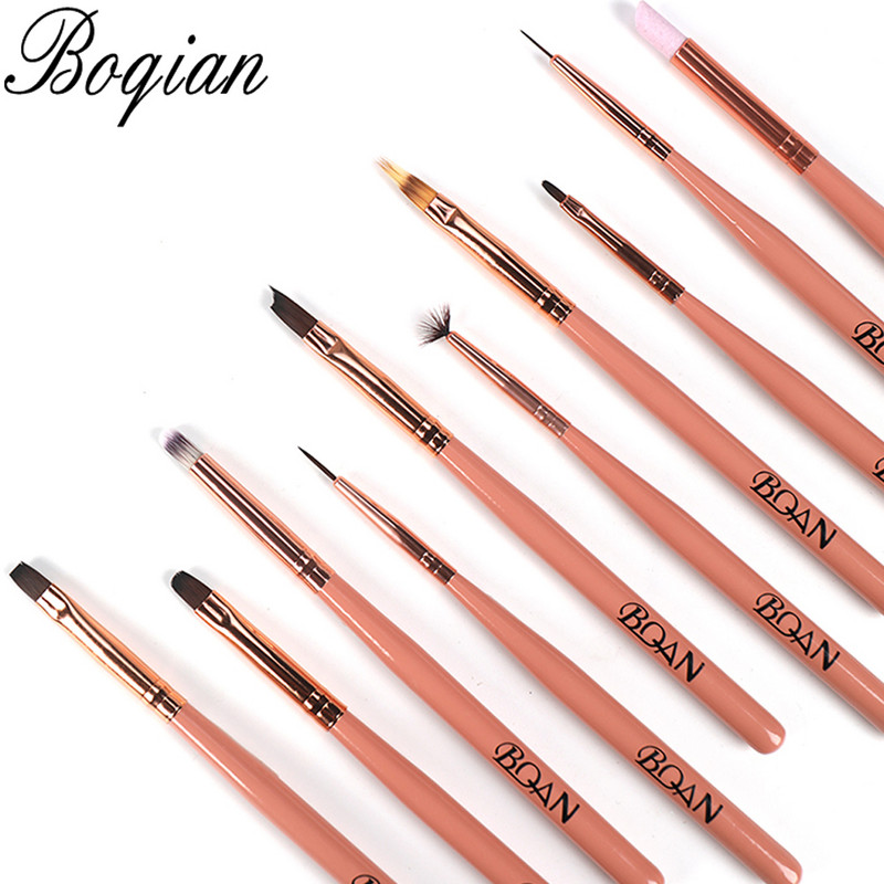 BQAN Nail Art Painting Draw Nail Brush Gél ecset fém kupakkal Professzionális akril UV gél körömlakk manikűr toll bélés ecset