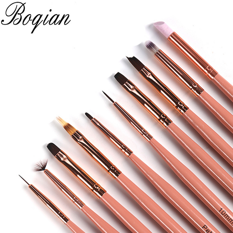 BQAN Nail Art Painting Draw Nail Brush Gél ecset fém kupakkal Professzionális akril UV gél körömlakk manikűr toll bélés ecset