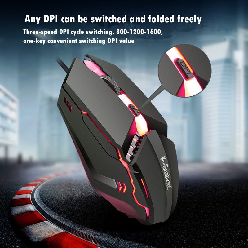 USB vezetékes játékegér 1600 DPI állítható LED háttérvilágítású professzionális gamer egér Ergonomikus számítógépes egér PC laptophoz