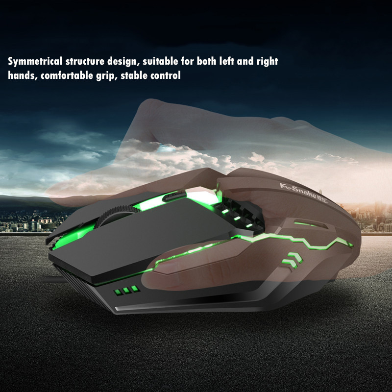 USB vezetékes játékegér 1600 DPI állítható LED háttérvilágítású professzionális gamer egér Ergonomikus számítógépes egér PC laptophoz