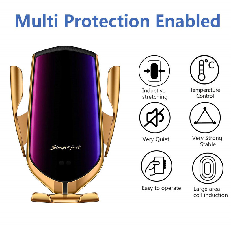 Automatická upínacia 10W bezdrôtová nabíjačka do auta, držiak telefónu do vetracieho otvoru pre iPhone 13, Huawei, Samsung, Xiaomi, nabíjací stojan na telefón