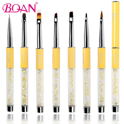 BQAN 1 бр. Четка за нокти Полираща гел четка 3D Kolinsky Art Pen Nail Liner Painting Polish Четки за рисуване Молив Инструмент 5 мм/7 мм/9 мм