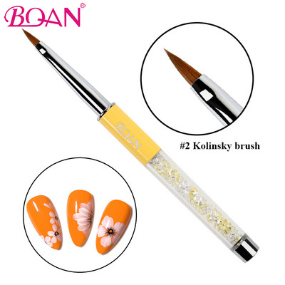 BQAN 1 db körömkefe polírozó gél ecset 3D Kolinsky Art Pen körömbélés festőlakk rajzecsetek ceruzaszerszám 5mm/7mm/9mm