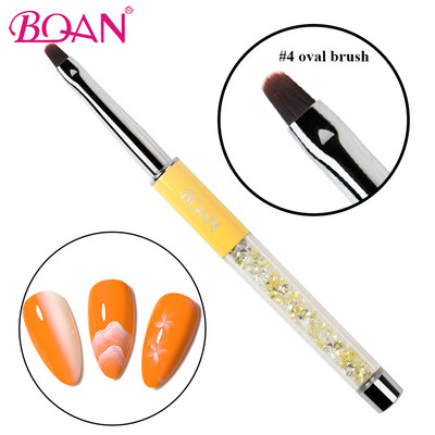 BQAN 1 db körömkefe polírozó gél ecset 3D Kolinsky Art Pen körömbélés festőlakk rajzecsetek ceruzaszerszám 5mm/7mm/9mm