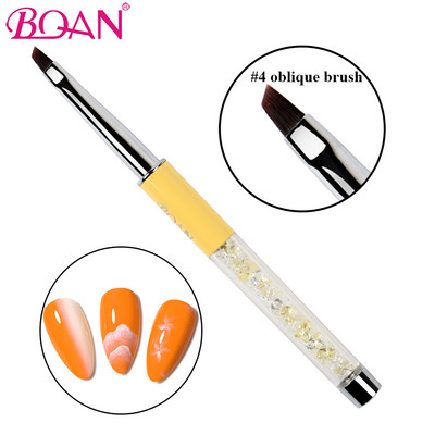 BQAN 1 db körömkefe polírozó gél ecset 3D Kolinsky Art Pen körömbélés festőlakk rajzecsetek ceruzaszerszám 5mm/7mm/9mm