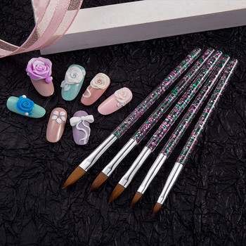 5 τμχ Crystal Nail Art Brush Carving Pen Color Painting Flower Pen Light Therapy Pen Crystal Printing Nail Art Σετ εργαλείων