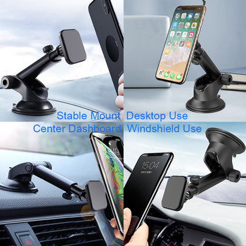 Τηλεσκοπική μαγνητική βάση στήριξης τηλεφώνου αυτοκινήτου για iPhone 11 Xs Max XR 8 6 βεντούζα αυτοκινήτου Βάση βάσης βάσης κινητού τηλεφώνου στο ταμπλό αυτοκινήτου