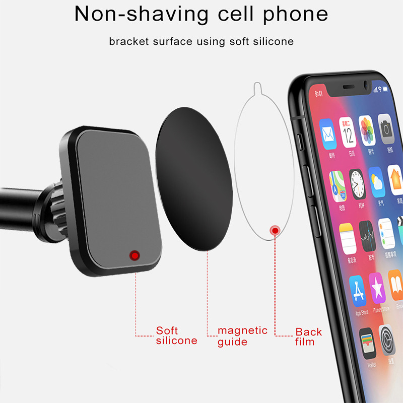 Teleskopski magnetski držač za automobilski telefon za iPhone 11 Xs Max XR 8 6 Vakumski držač za montažu na nadzornu ploču automobila, stalak za držač mobitela