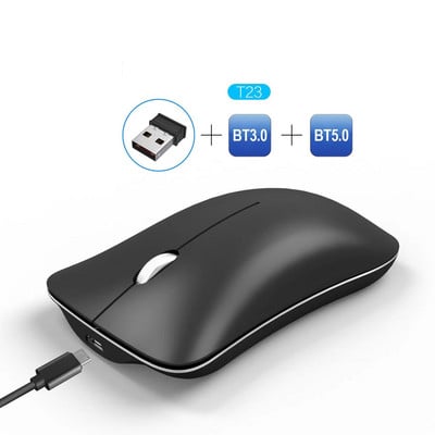 PM9 alumīnija sakausējuma bezvadu pele Uzlādējama klusa biroja datorspēle Jauka priekš MacBook Asus Lenovo klēpjdatora Bluetooth pele