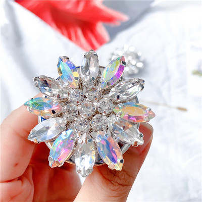Coreea Nou Crystal Smart Phone Suport spate Grip Tok Diamond Gem Suport inel pentru telefon mobil strălucitor pentru iPhone Samsung Xiaomi Griptok