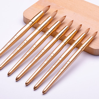 Kolinsky Brush Sable Акрилна четка за нокти Удължаване на ноктите UV Gel Builder Инструменти Инструменти за начинаещи Златен размер 10-22#