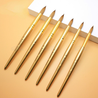 Kolinsky Brush Sable akril körömkefe körömhosszabbító UV gél építő eszközök kezdő eszközök arany méret 10-22#
