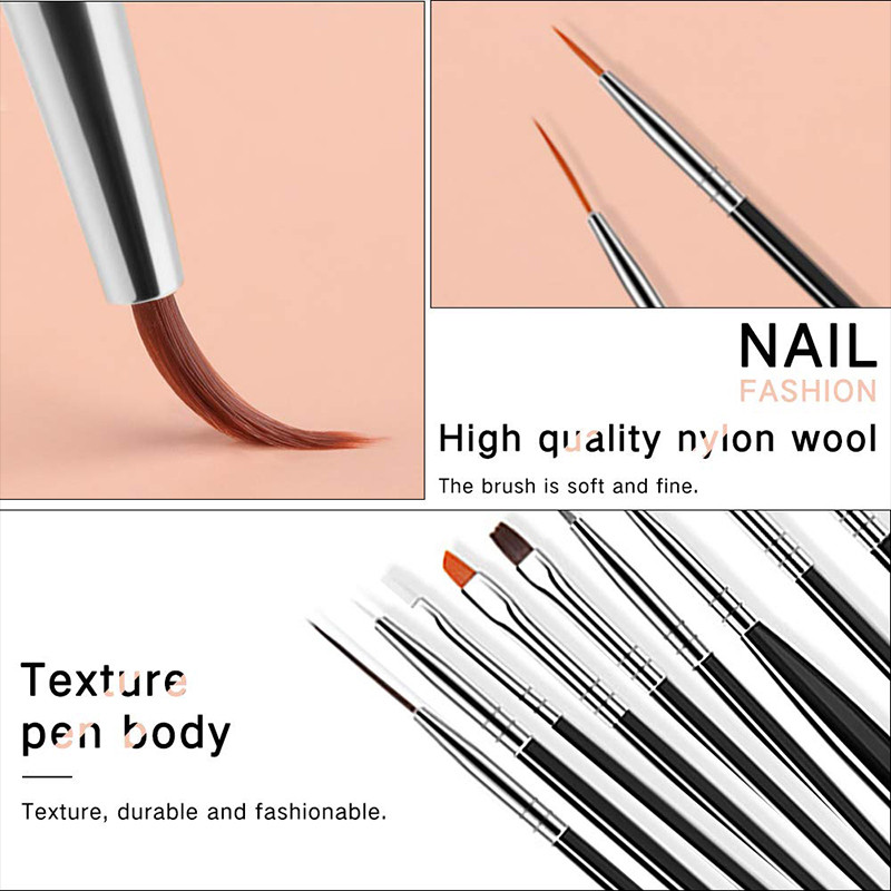15 db/szett körömdíszítő ecsetek manikűr tervezéshez Nails Things Nails kiegészítők és eszközök Összes kellék Professzionális eszköz