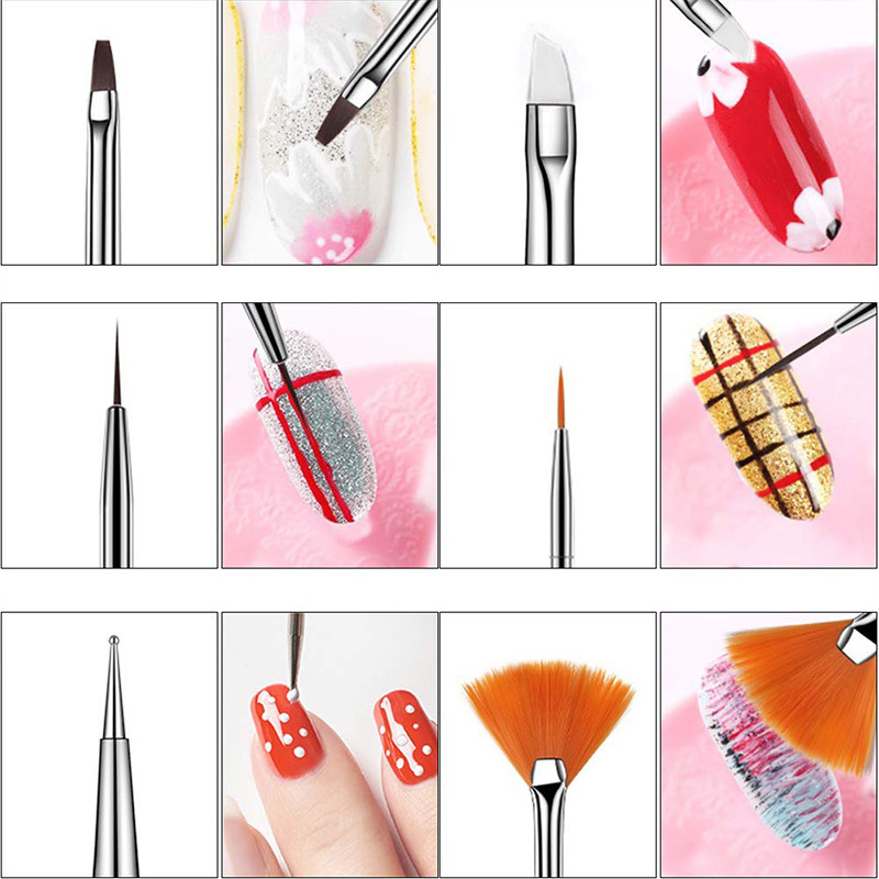 15 db/szett körömdíszítő ecsetek manikűr tervezéshez Nails Things Nails kiegészítők és eszközök Összes kellék Professzionális eszköz