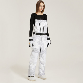 Σαλιάρα παντελόνι σκι Νέο αδιάβροχο αντιανεμικό μονό σανίδα Ανδρικό γυναικείο φαρδύ δύο φορέ τζιν μονοκόμματο αθλητικό παντελόνι σκι