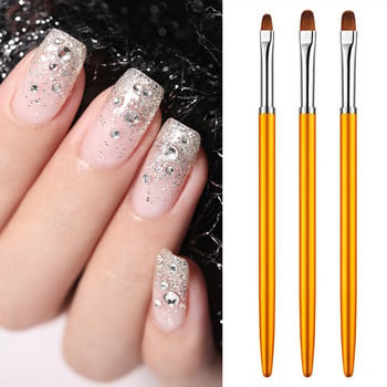 BORN PRETTY 3 ΤΕΜ. Πινέλο νυχιών Ακρυλική λαβή στυλό Nail Art Line Painting Flower Drawing Brush For UV Gel Polish Nail Art Tool