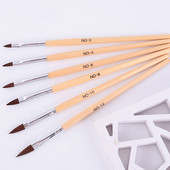 5 db Nail Art Brush Carving Powder Professzionális 2#/4#/6#/8#/10# Akril ecset