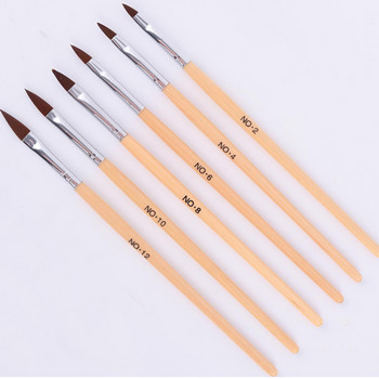 5 τμχ Nail Art Brush Carving Powder Professional 2#/4#/6#/8#/10# Ακρυλικό πινέλο