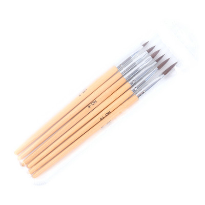 5 db Nail Art Brush Carving Powder Professzionális 2#/4#/6#/8#/10# Akril ecset