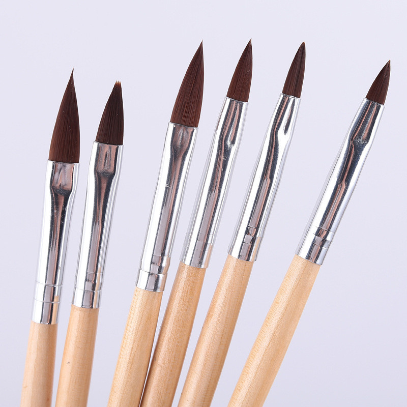 5 db Nail Art Brush Carving Powder Professzionális 2#/4#/6#/8#/10# Akril ecset