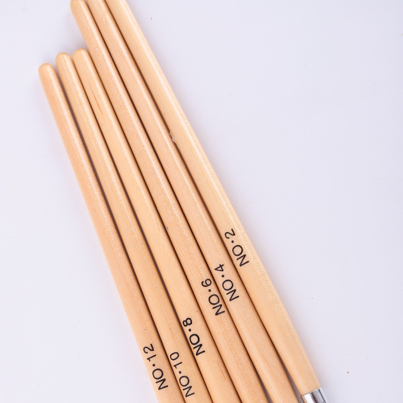 5 db Nail Art Brush Carving Powder Professzionális 2#/4#/6#/8#/10# Akril ecset