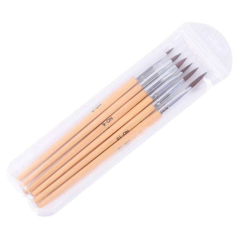 5 db Nail Art Brush Carving Powder Professzionális 2#/4#/6#/8#/10# Akril ecset