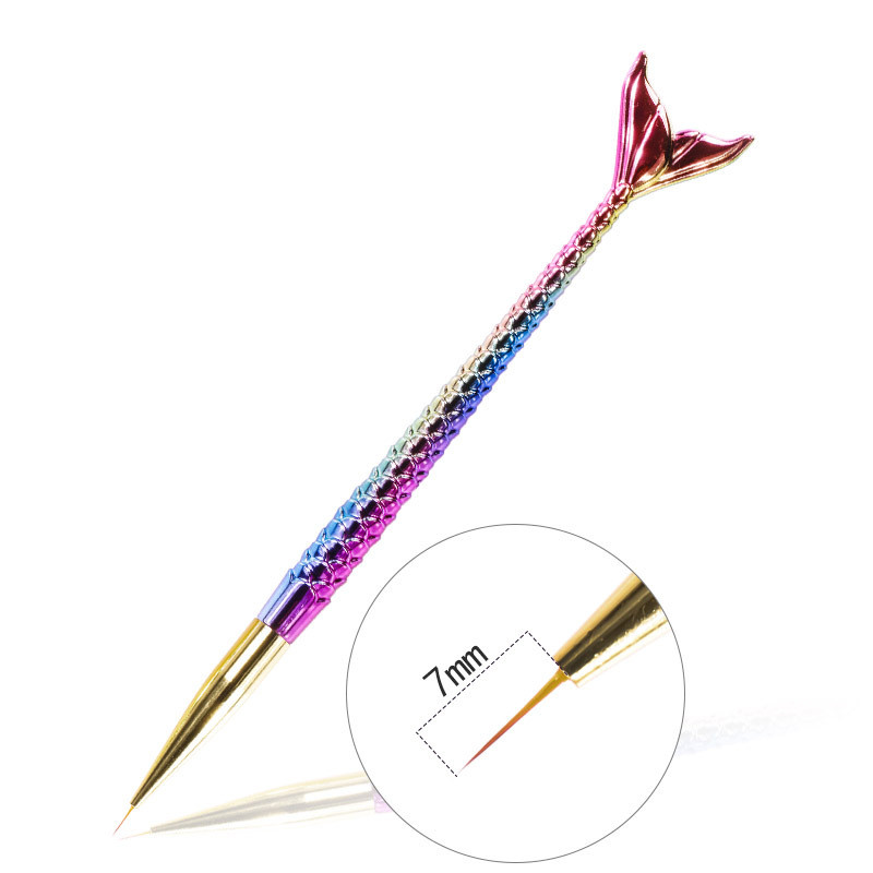 3db/Lot Mermaid Gradual Color Körömbélelő toll 7/9/11mm 3 Méret Stripe Line Ceruza Polírozáshoz Manikűr DIY Dotting Painting C28