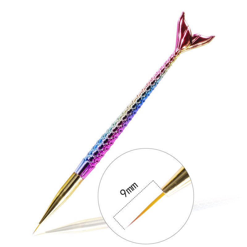 3db/Lot Mermaid Gradual Color Körömbélelő toll 7/9/11mm 3 Méret Stripe Line Ceruza Polírozáshoz Manikűr DIY Dotting Painting C28