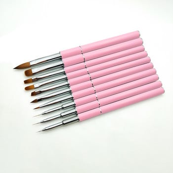 Pink Nail Art Liner Painting Pen 3D Tips DIY Acrylic UV Gel Brushes Drawing Ultra Thin Detail Μανικιούρ Αξεσουάρ νυχιών